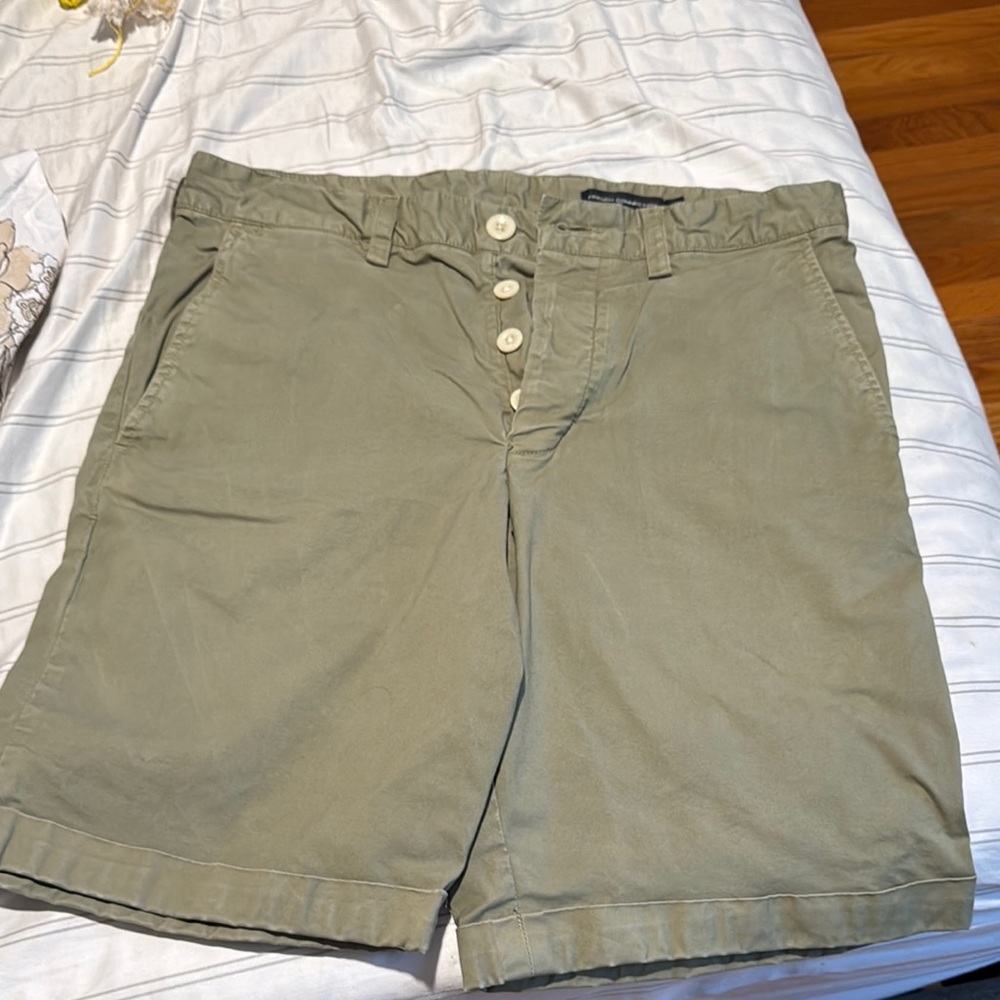 French Connection Green Flat Front Shorts